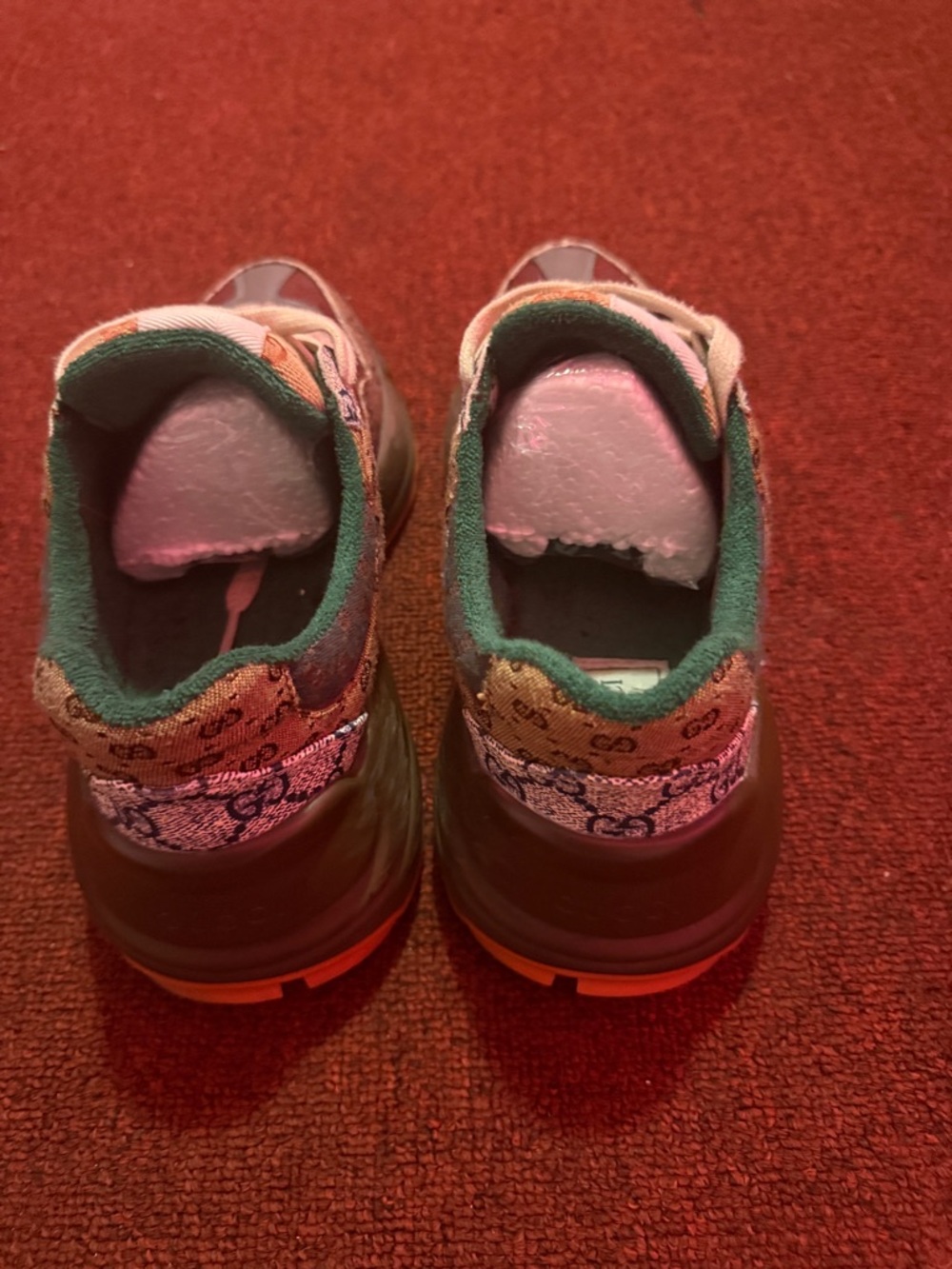 Gucci Brown Multicolor GG Pattern Chunky Sneakers - Picture 6 of 7